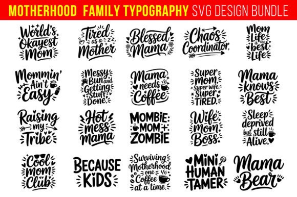 20 Motherhood Family Quotes SVG Bundle Review