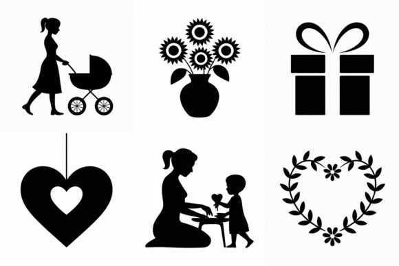 Mom and Baby Silhouette Icons: An Embroidery Review