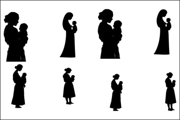 Mother and Child Silhouette: An Embroidery Review