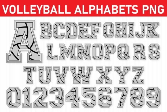 Volleyball Alphabet and Numbers SVG PNG Review